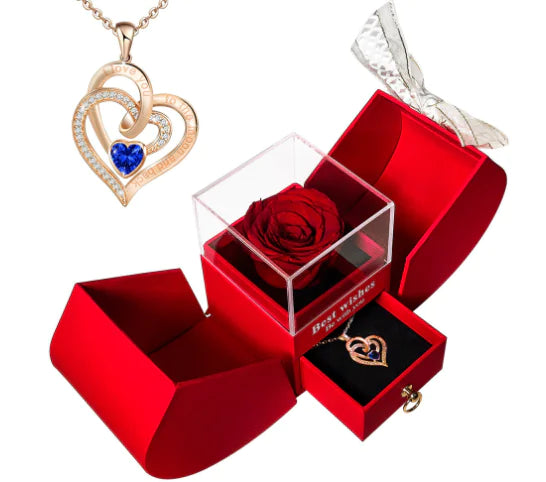 Weißgoldkette mit Echter Rose