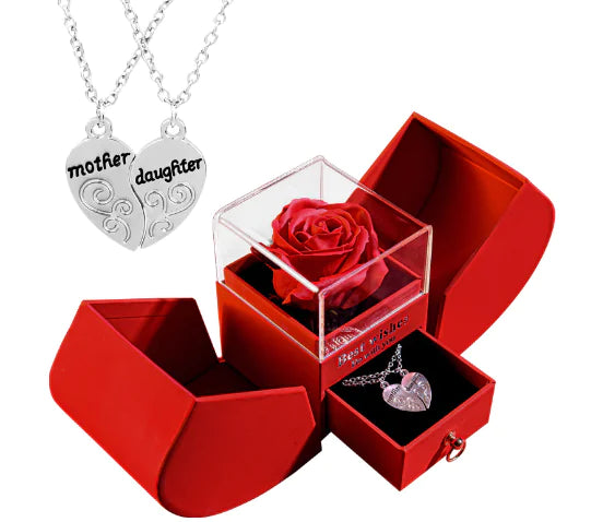 Weißgoldkette mit Echter Rose